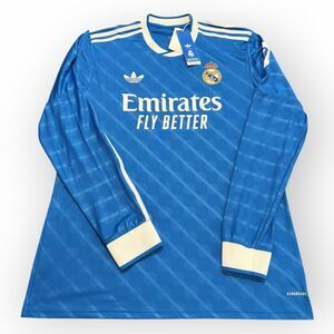 Adidas Real Madrid 25/26 Blue Long Sleeve Third Jersey JW4054 Mens size L New